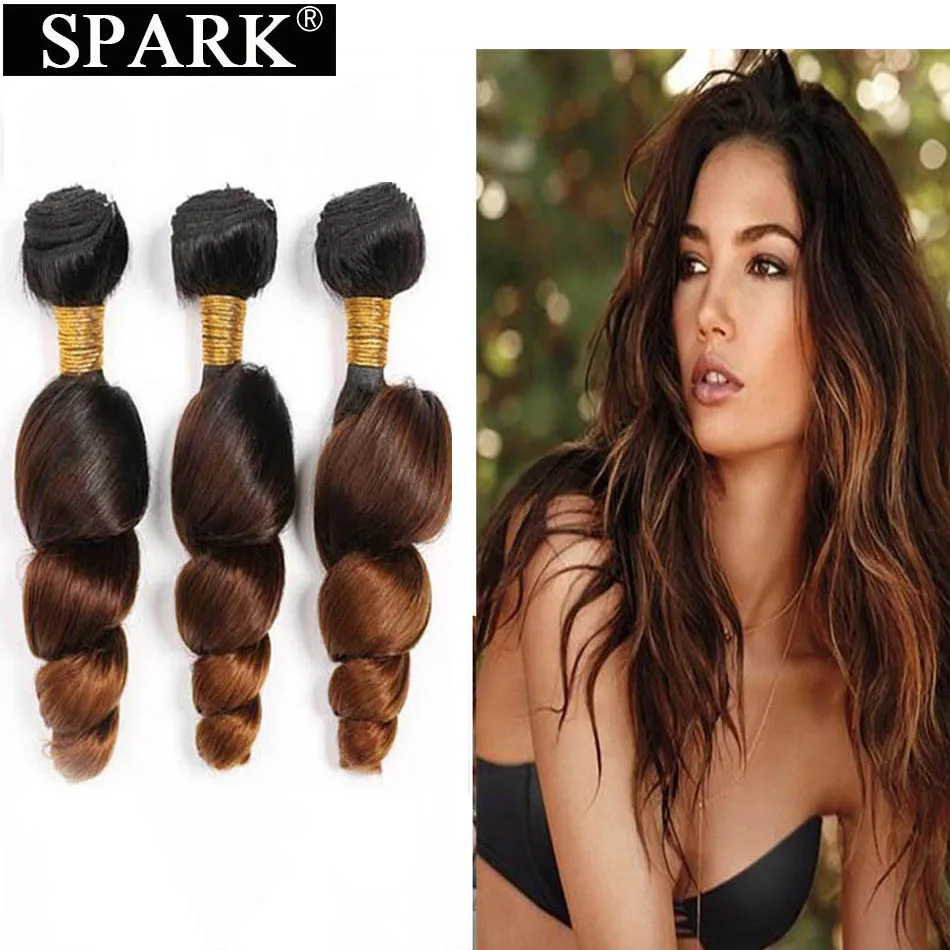 Hot Item Bundle Human-Hair-Extensions SPARK Ombre Peruvian Deals-Weaving Remy 10-26-Inches 1/3/4pc J9jE7Z7e7