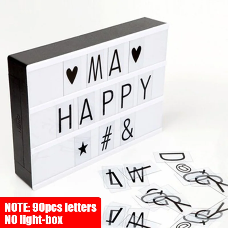 

LED Lightbox Creative Exquisite Romantic Alphabet Symbols Gifts Lightbox Accessories Lightbox Number DIY A4 Light Box