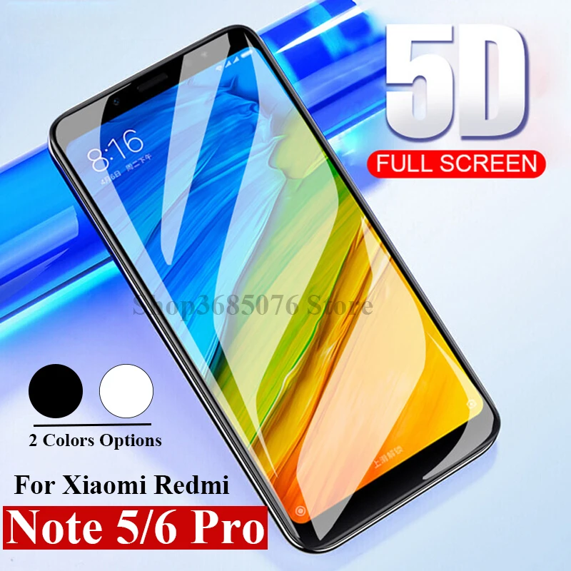 Закаленное стекло 5D для Xiaomi Redmi Note 5 6 Pro Защитное mi a2 lite a1 poco f1 xiaomei xiomi xaomi a 1 2 |