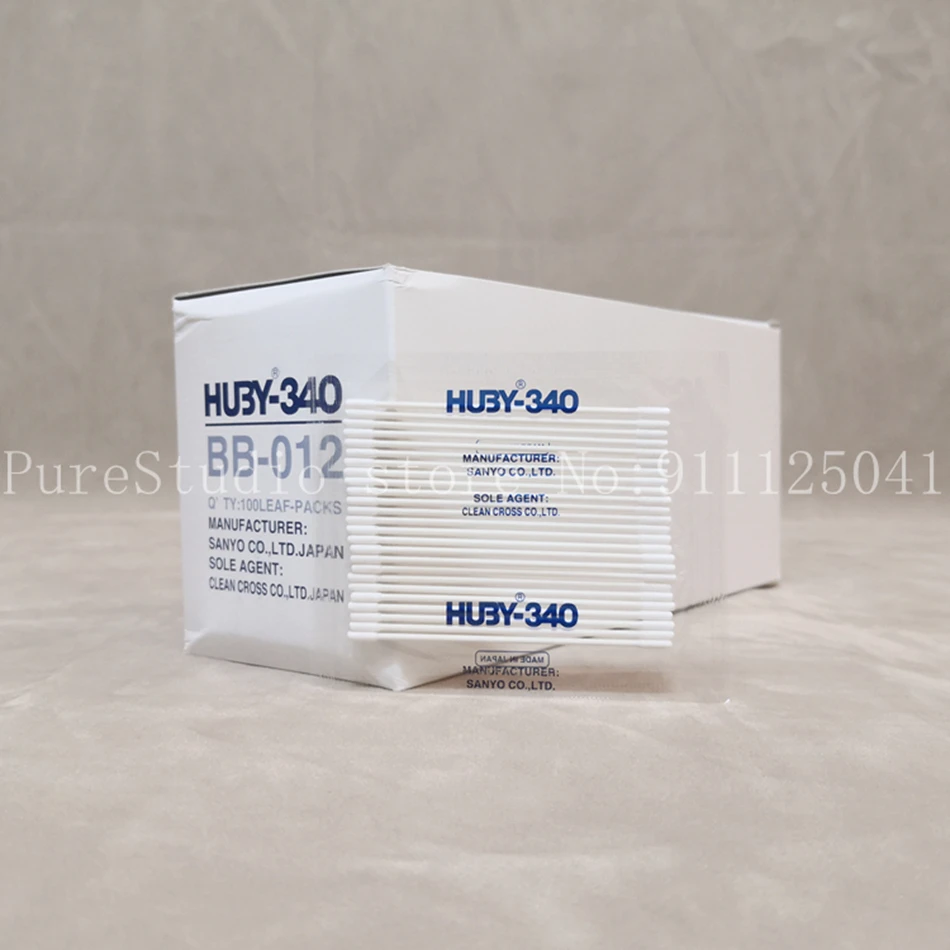 Original 100bags ( 25pcs/bag ) HUBY-340 BB-012，Small flat head swab，Paper Handle Cotton Cleaning Industrial Swab