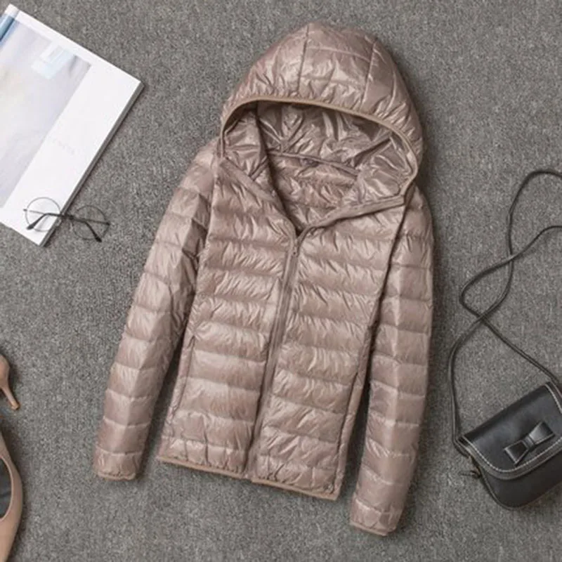 10 Colors Women's Packable Ultra Light Weight Short Down Jacket