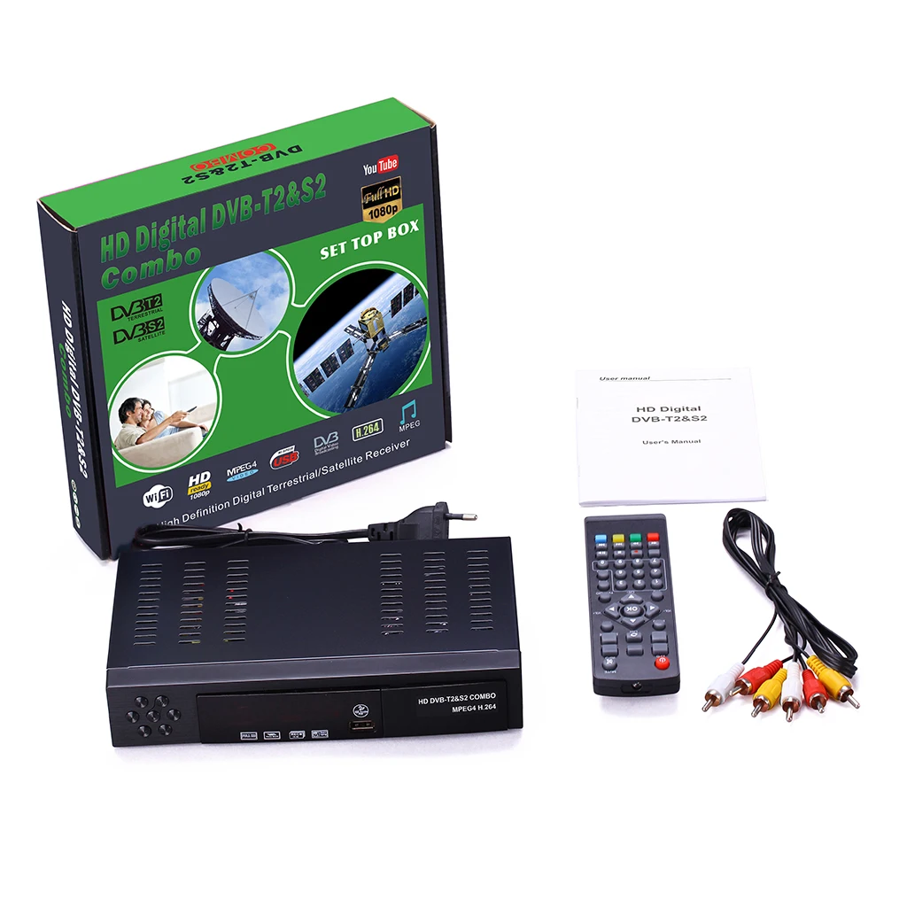DVB-T2 DVB-S2 HD Digital Terrestrial Satellite TV Receiver Combo DVB S2 H.264 MPEG-4 TV Tuner Support CCCAM Bisskey Set Top Box