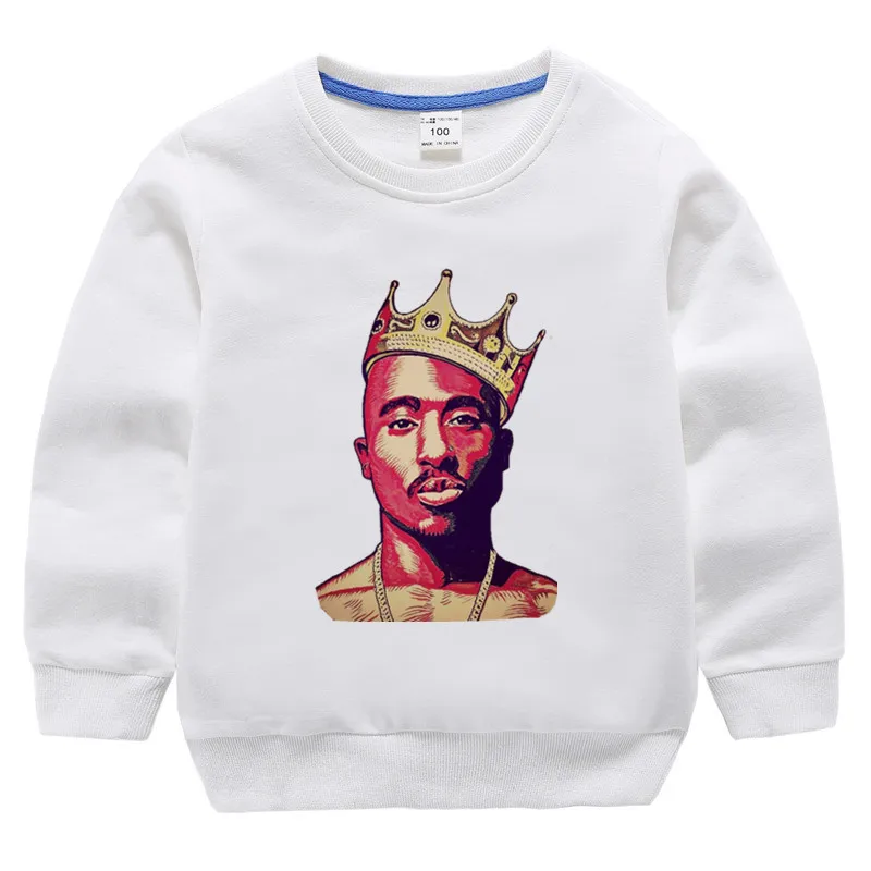 Детские хлопковые толстовки с капюшоном в стиле хип хоп принтом 2pac хлопковый