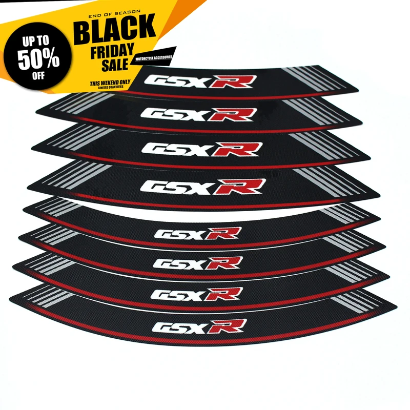 8 X Толстые края для мотоцикла внешний обод наклейка suzuki GSX-S all gsxs 750 1000 125 полосатая