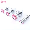 3 Sizes Metal Anal Plug with Pink Jeweled Steel Butt Plug with Diamond Women Jewel Sex Anal toys Bullet Vibrator for Beginner ► Photo 1/6