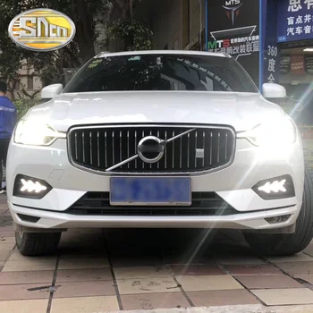 

SNCN 2PCS LED Daytime Running Light For Volvo XC60 2018 2019 Flowing Turn Signal Relay ABS 12V DRL Fog Lamp Decoration