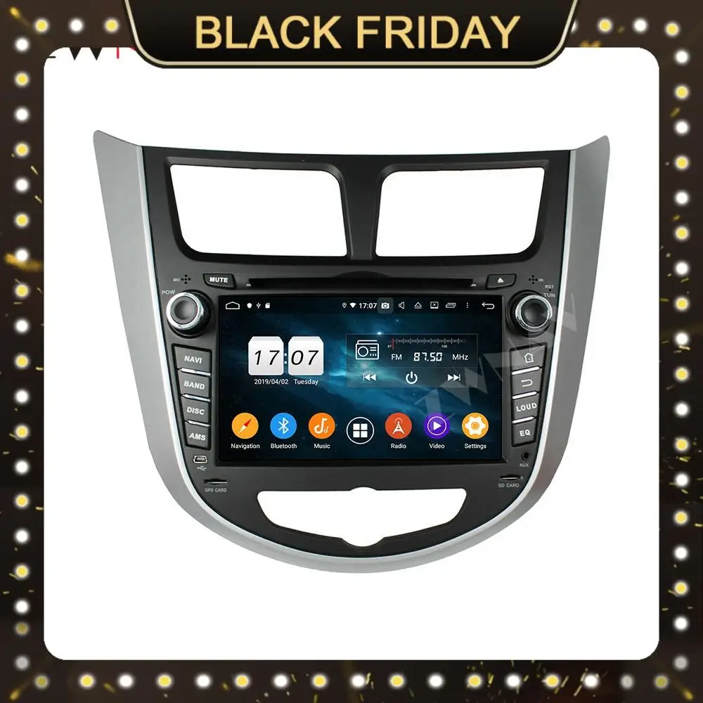 Для HYUNDAI VERNA ACCENT SOLARIS 2011 2012 автомобильный dvd плеер Android 10 0 4 + 64G ISP GPS навигация авто