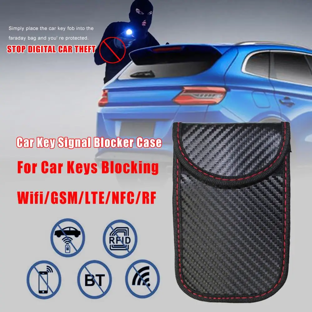 

Car Key Signal Blocker Case Faraday Bag Signal Blocking Shield Case Protector Pouch For Car Keys Blocking Wifi / GSM / LTE / NFC