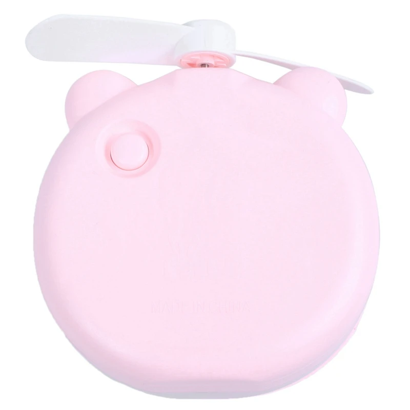 Pig Beauty Portable Led Mirror Pocket Fan Usb Charging Mini Handheld Fan With Mirror Led Light Portable Small Fan