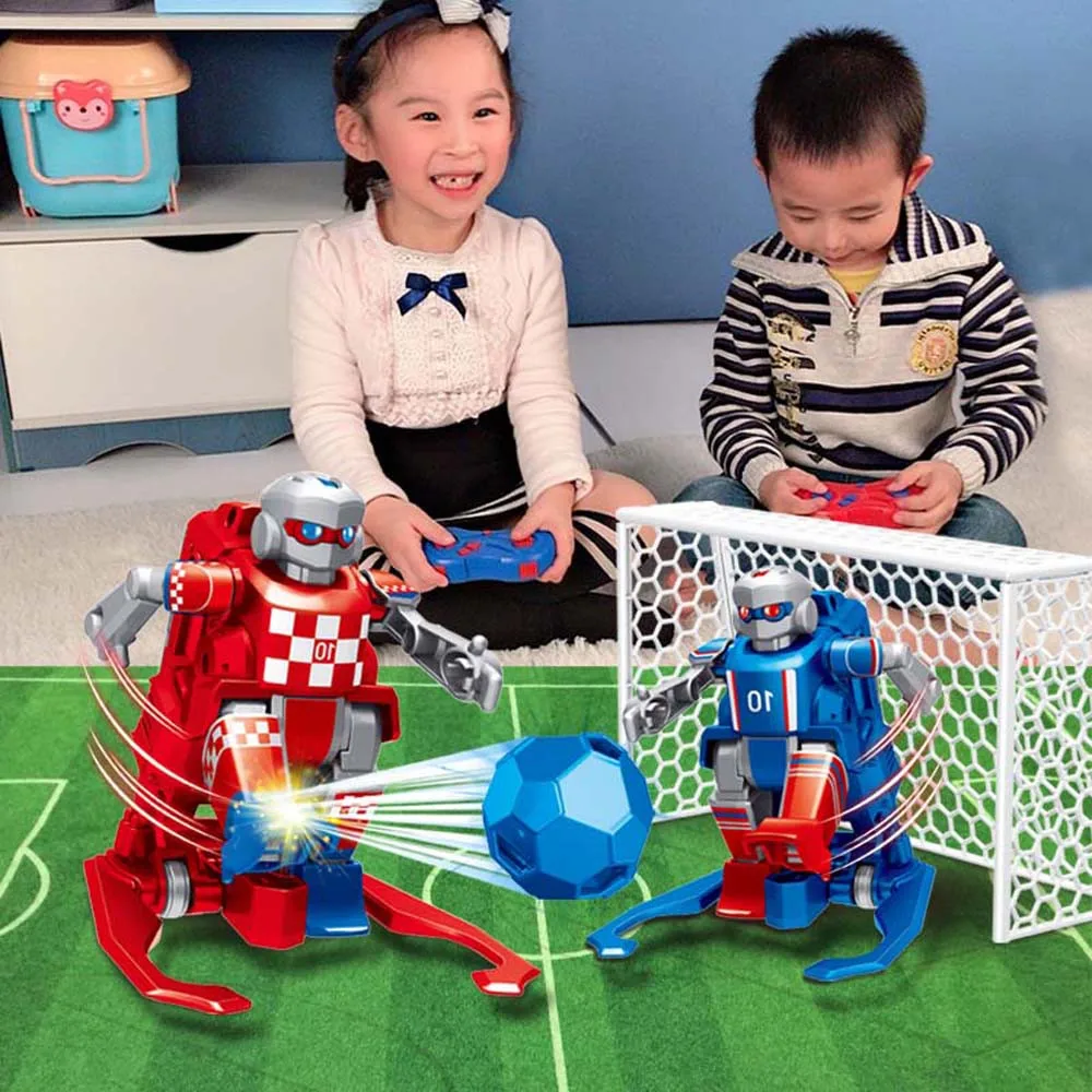 Мини-робот с дистанционным управлением, футбольный футбол, умный робот, 2 упаковки, интерактивные игрушки для мальчиков, контроль зарядки, детская игрушка на день рождения