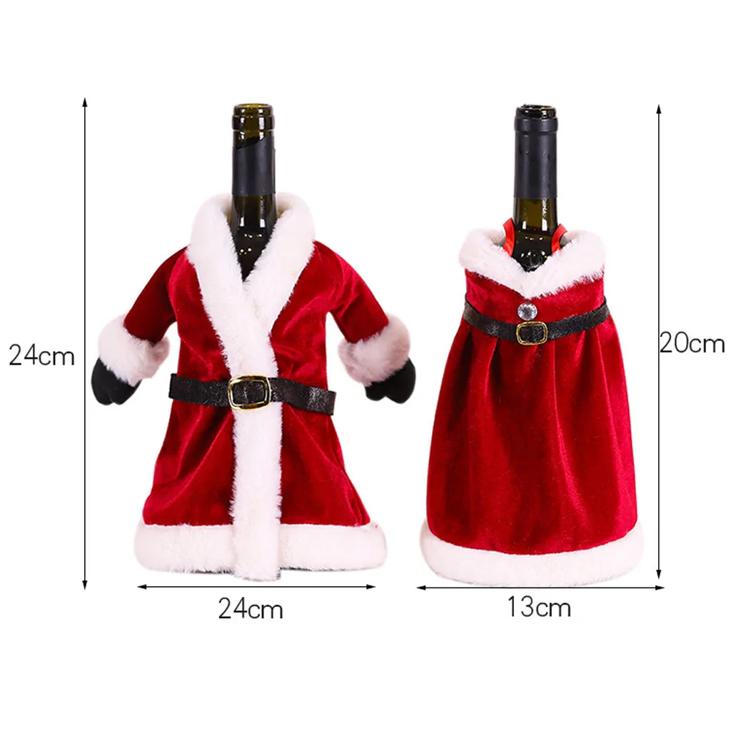 Новинка, рождественские украшения, комплекты для свитеров и бутылок, одежда для бутылок, наряды# YC103