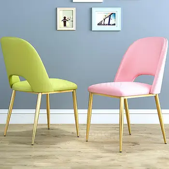 

Nordic Family Dining Chair Simple Modern Restaurant Ins Net Red Light Luxury Leather Chair Creative Chair Iron Back Chair