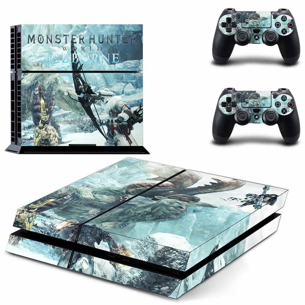 Monster Hunter World Iceborne наклейка для PS4 наклейка для консоли sony playstation 4 и 2 контроллера наклейка для PS4 наклейка