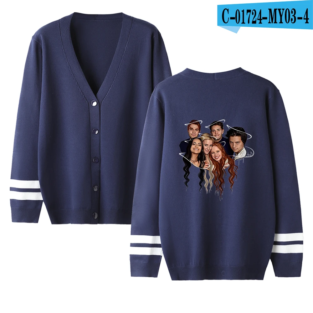Новинка, мужской модный свитер с нарукавник в белую полоску, мужские свитера с v-образным вырезом, мужская одежда в стиле Харадзюку - Цвет: navy