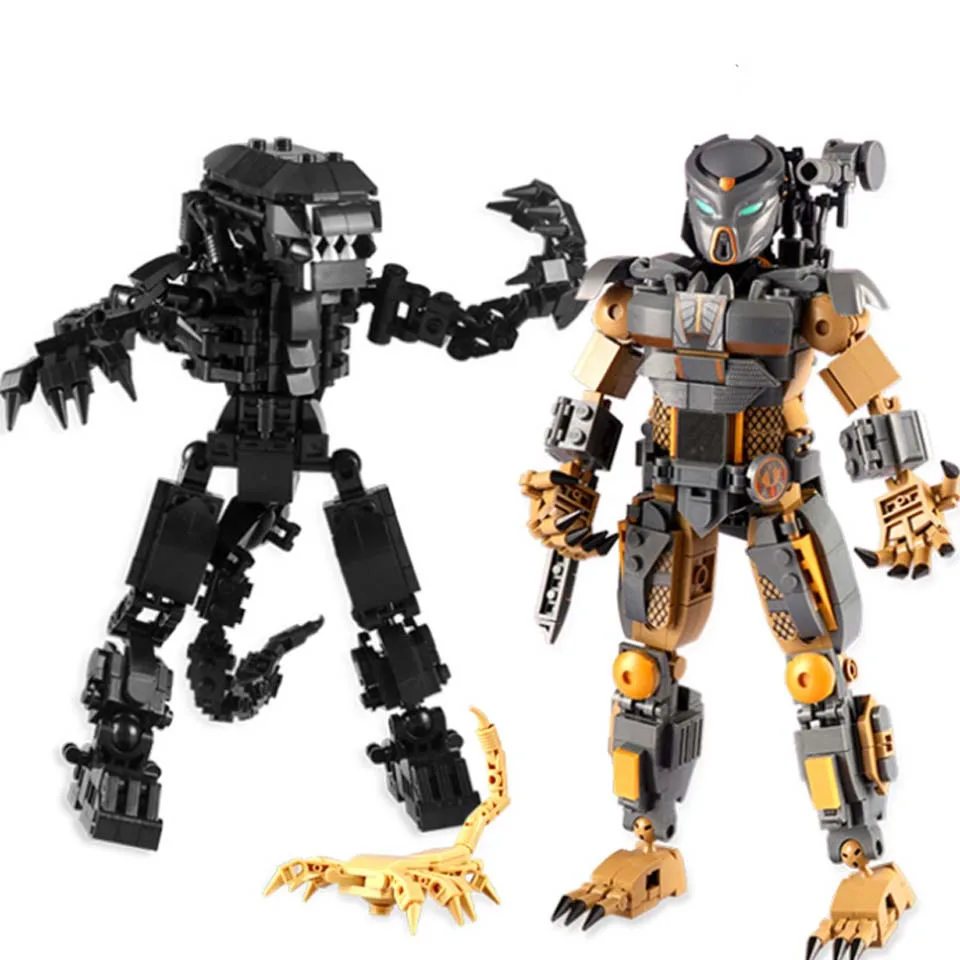 

Alien Vs Predator Robot War Fit Star Wars Robot Figures Technic legoinglys Building Blocks Bricks Creator Bricks Toys Kid Gift