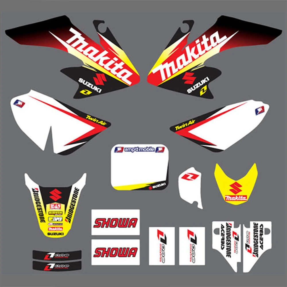 Для HONDA CRF50F 2004-2012 Графика наклейки на заказ Номер Наименование лента 3M Полный мотоцикл Фоновые наклейки аксессуары