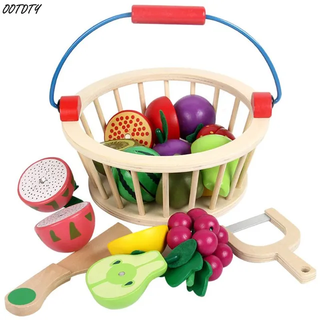 wooden play fruit