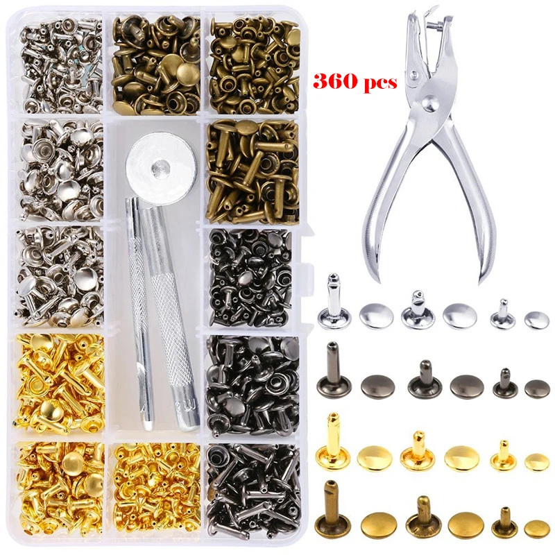 360 Case 6mm8mm Double-Sided Rivet + Installation Tool pi ge mao Rivet Rivet Environmentally Friendly Cross Border Rivet M-001