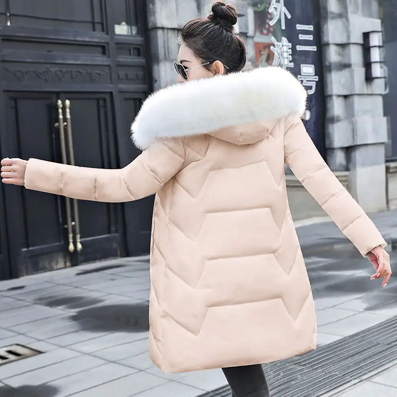 Зимняя женская длинная куртка, зимнее пальто для женщин, воротник из искусственного меха, парка для женщин, плюс размер, S-6XL, пуховик, зимняя куртка для женщин