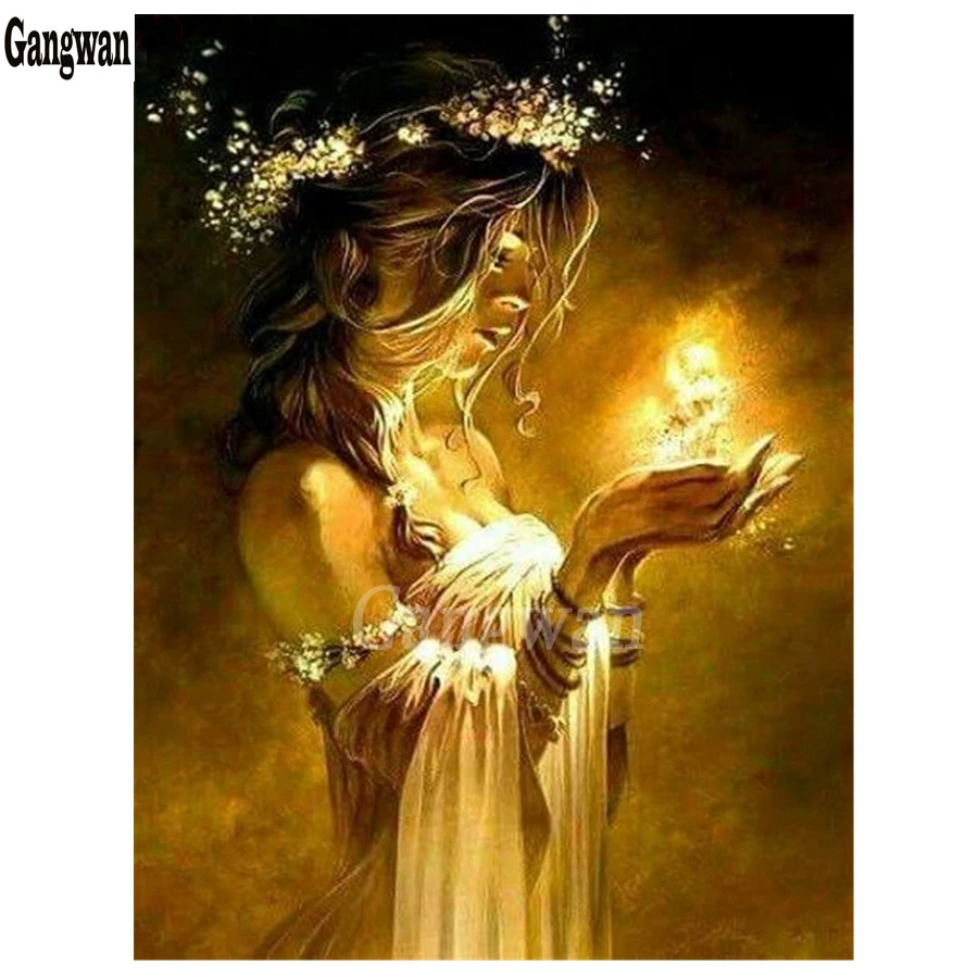 

5d diamond mosaic magic fairy diy diamond mosaic 3d rhinestones embroidery girl full display square round drill woman painting