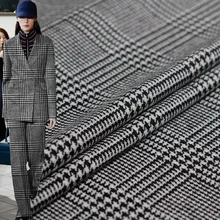 Pearlsilk японский в клетку с рисунком «гусиные лапки» с добавлением шерсти шерстяной ткани для одежды Материал осень Для женщин куртка швейная ткань