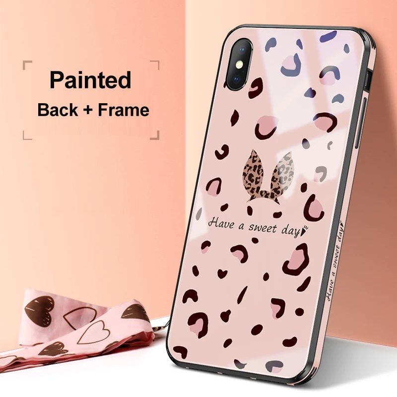 qiaopibaowen Для iphone X XS Max XR 6d чехол из закаленного стекла с рисунком задняя панель+ рамка Взрывозащищенная стеклянная крышка для iphone xs max стеклянный чехол - Цвет: qiaopibaowen