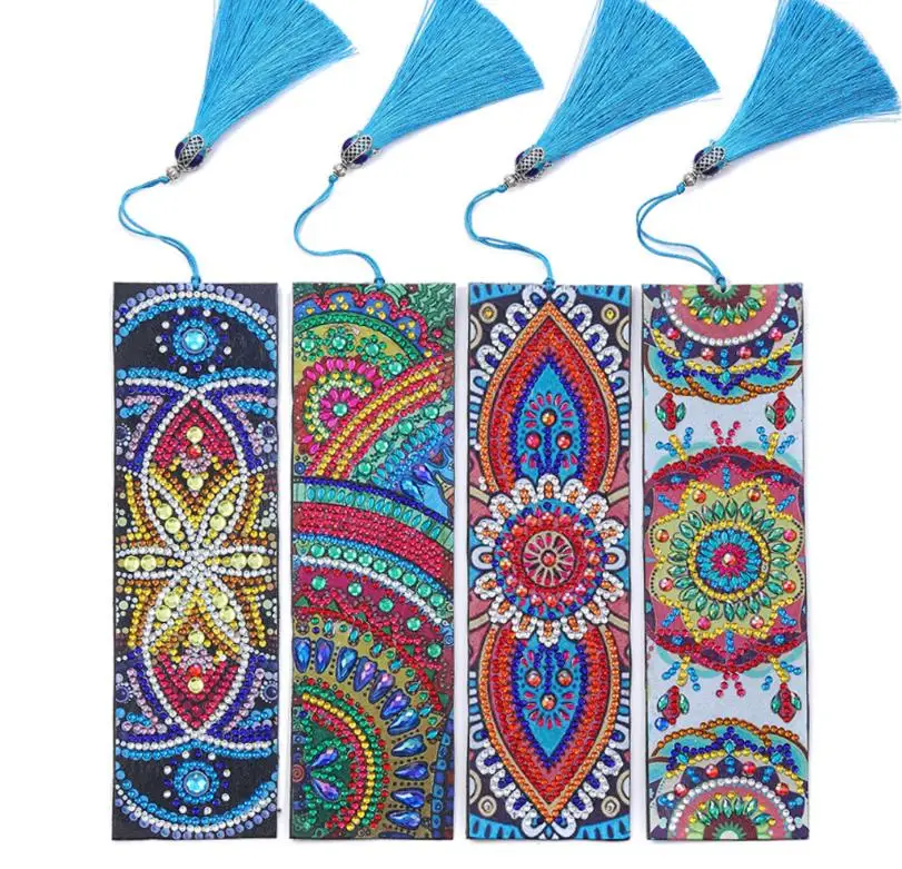 

DIY Diamond Painting Bookmark With Tassel Mandala Printing for Valentine's Day Graduation Birthday Arts Crafts Party Favor 50PCS