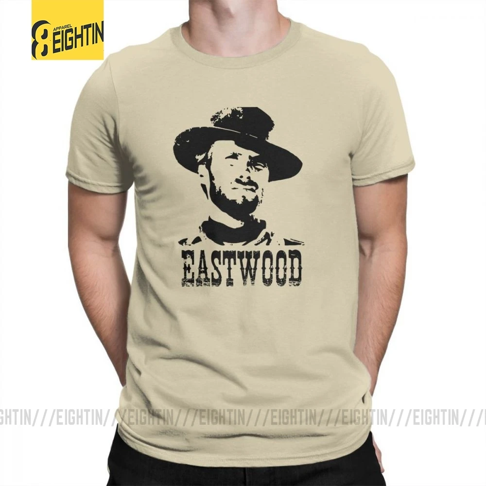 Clint Eastwood, футболка с коротким рукавом и круглым вырезом, футболки, хлопок, печатные топы, футболки для мужчин, новейшие белые топы размера плюс - Цвет: Хаки