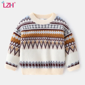 

LZH 2020 New Autumn Winter Thick Warm Childrens Clothing Boys Wave Embroidery Soft Baby Boys Pullover Sweater Cotton Casual Tops