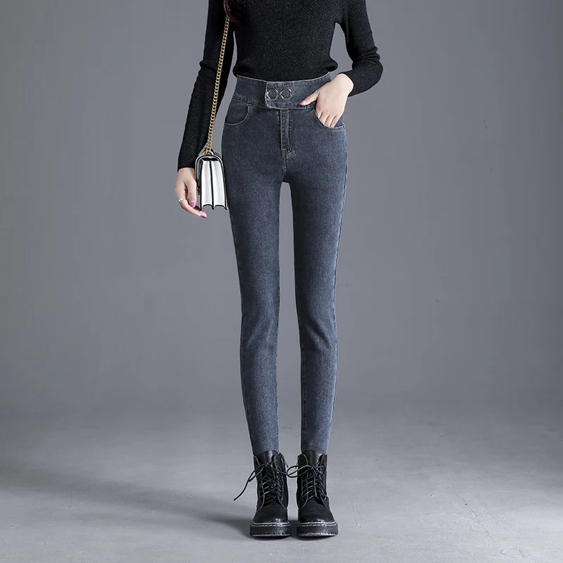

Jeans for women with high waist pants for women up skinny jeans woman denim streetwear Girl blue pencil pants Slim fit Hip raise