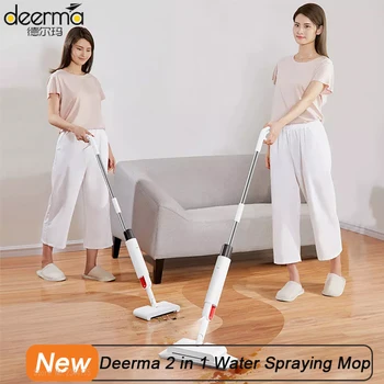 

Deerma Sweeping and Mopping 2 in 1 Handheld Water Spraying Mop Floor Cleaner Rotatable Spiral Rolling Brush Sweeper TB900