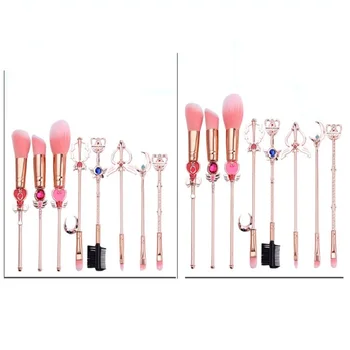 

8 pcs/set Sailor Moon Magic Wands Makeup Eye Shadow Brush Beauty Cosmetic Stationery Birthday Gifts For Children Figure Toys