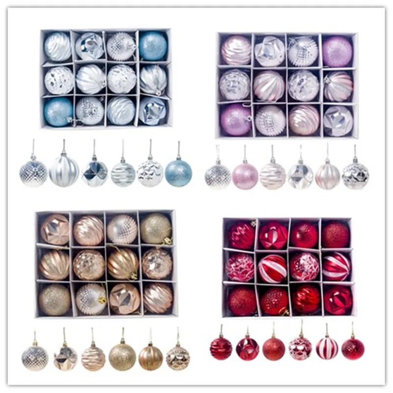 

12/24/30/34Pcs/Set 60mm Christmas Xmas Tree Ball Bauble Hanging Hangers Merry Christmas Christmas Pendant Decorations Ornaments