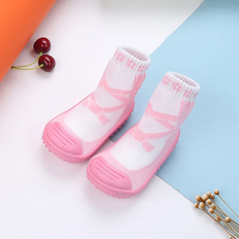 1-PinkTie Для новорожденных, для маленьких девочек, носки из хлопка для мальчиков на высокой платформе; нескользящая резиновая подошва Носки Детские короткие носки детские ботинки для малышей Нескользящие тапочки Носки - Цвет: 1-PinkTie
