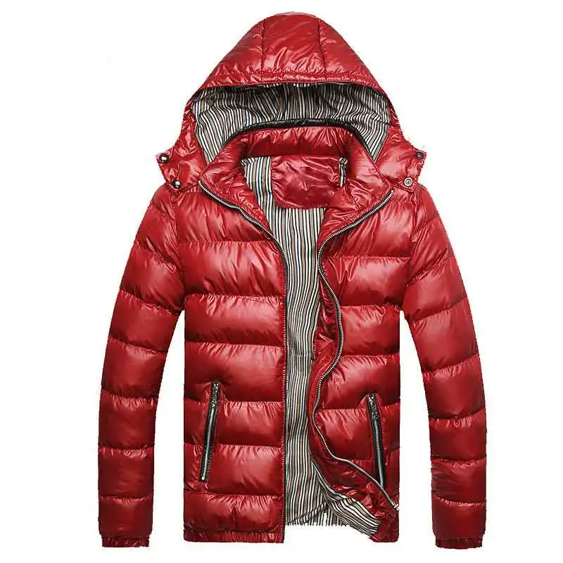 Большие размеры 6XL 7XL куртки мужские парки пальто осень зима теплая верхняя одежда ветрозащитная куртка мужские с пальто с капюшоном мужская одежда - Цвет: red