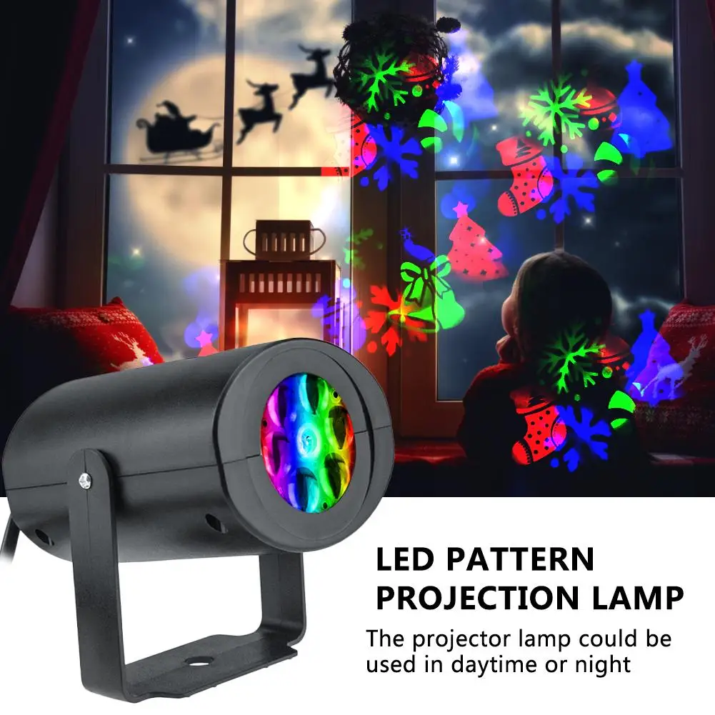 12 Patterns Christmas Projector Lights Outdoor Waterproof LED Snowflake Projection Lamp for Holiday Party KTV Bar Decoration | Лампы и