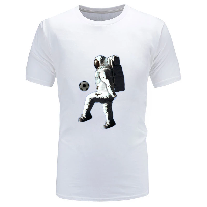 Astrofootballer_1087 Top T-shirts for Men Printed Summer/Autumn Tops & Tees Short Sleeve Newest T Shirts Crewneck 100% Cotton Astrofootballer_1087 white