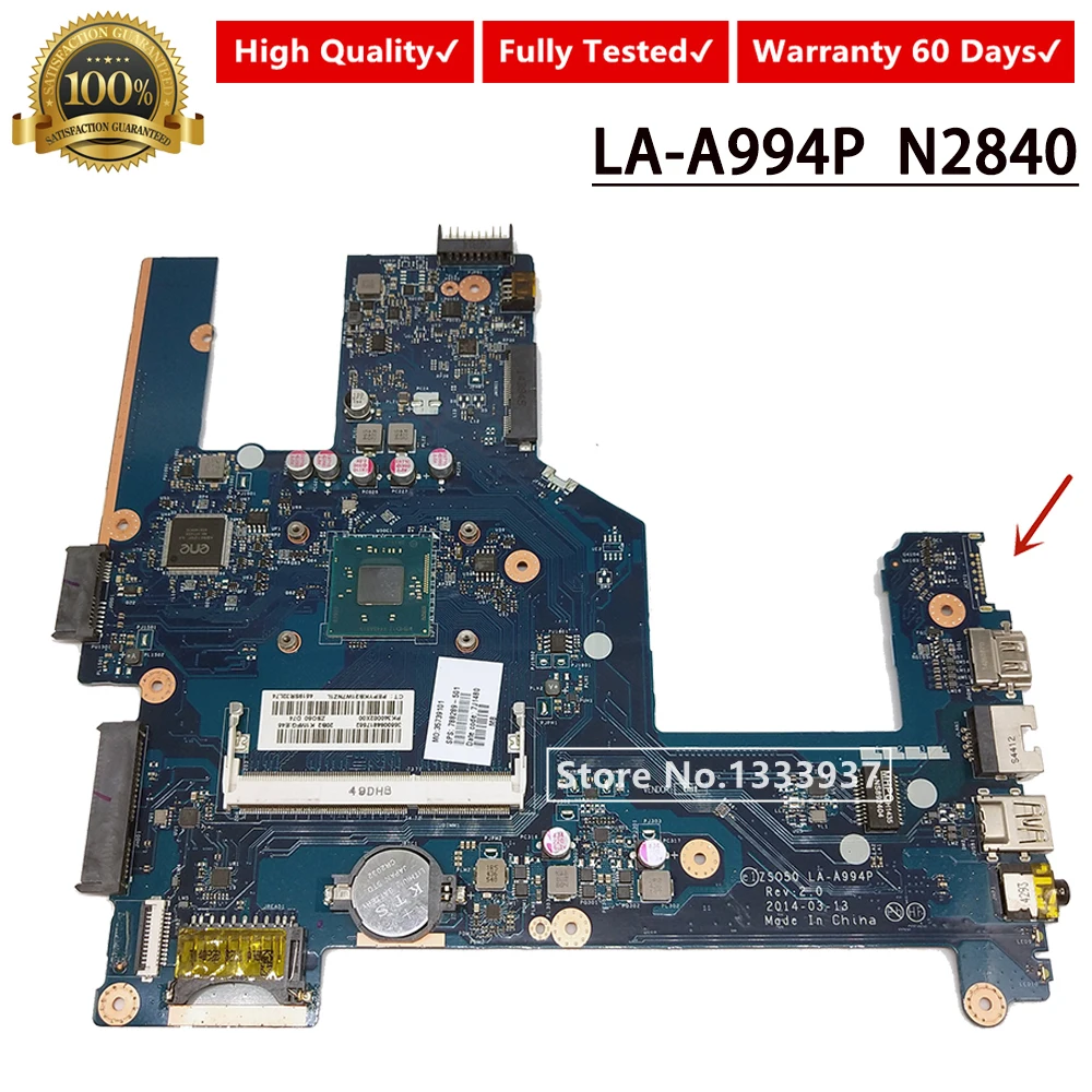 

788289-001 788289-501 788289-601 Mainboard For HP 15-R 15R 250 G3 Laptop Motherboard with N2840 SR1YJ ZS050 LA-A994P