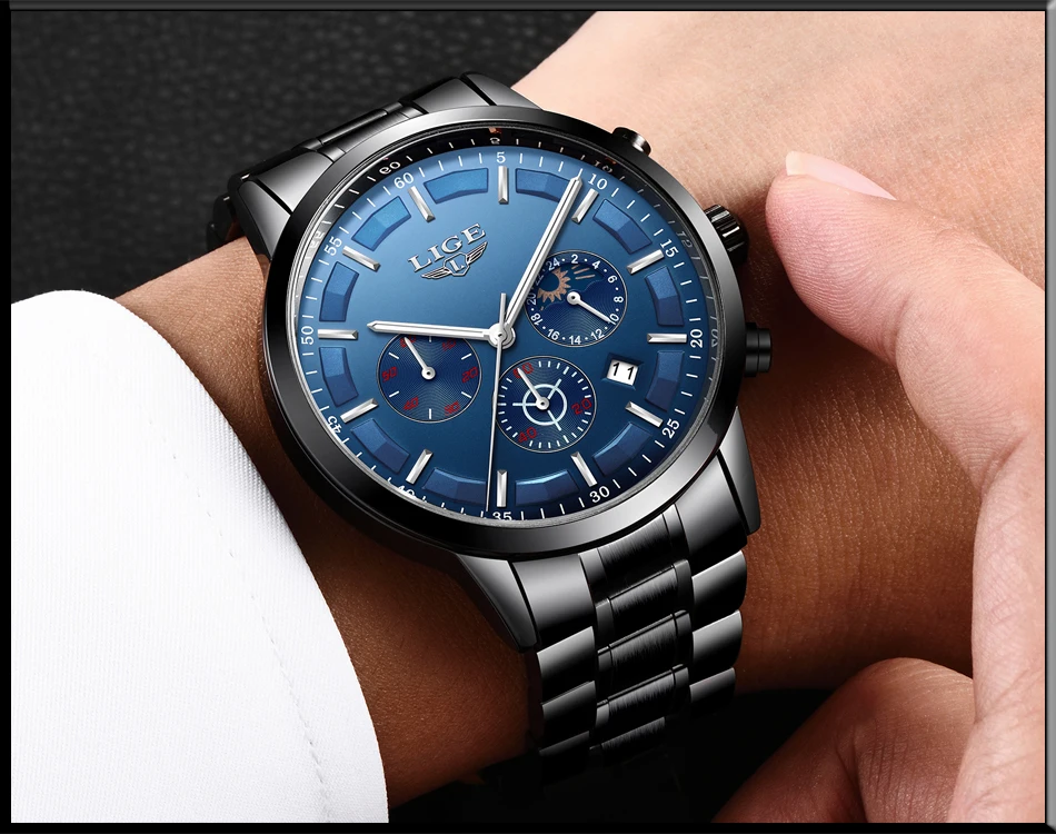 2022 New LIGE Watches Men quartz Top Brand Analog Military male Watches Men Sports army Watch Waterproof Relogio Masculino+Box