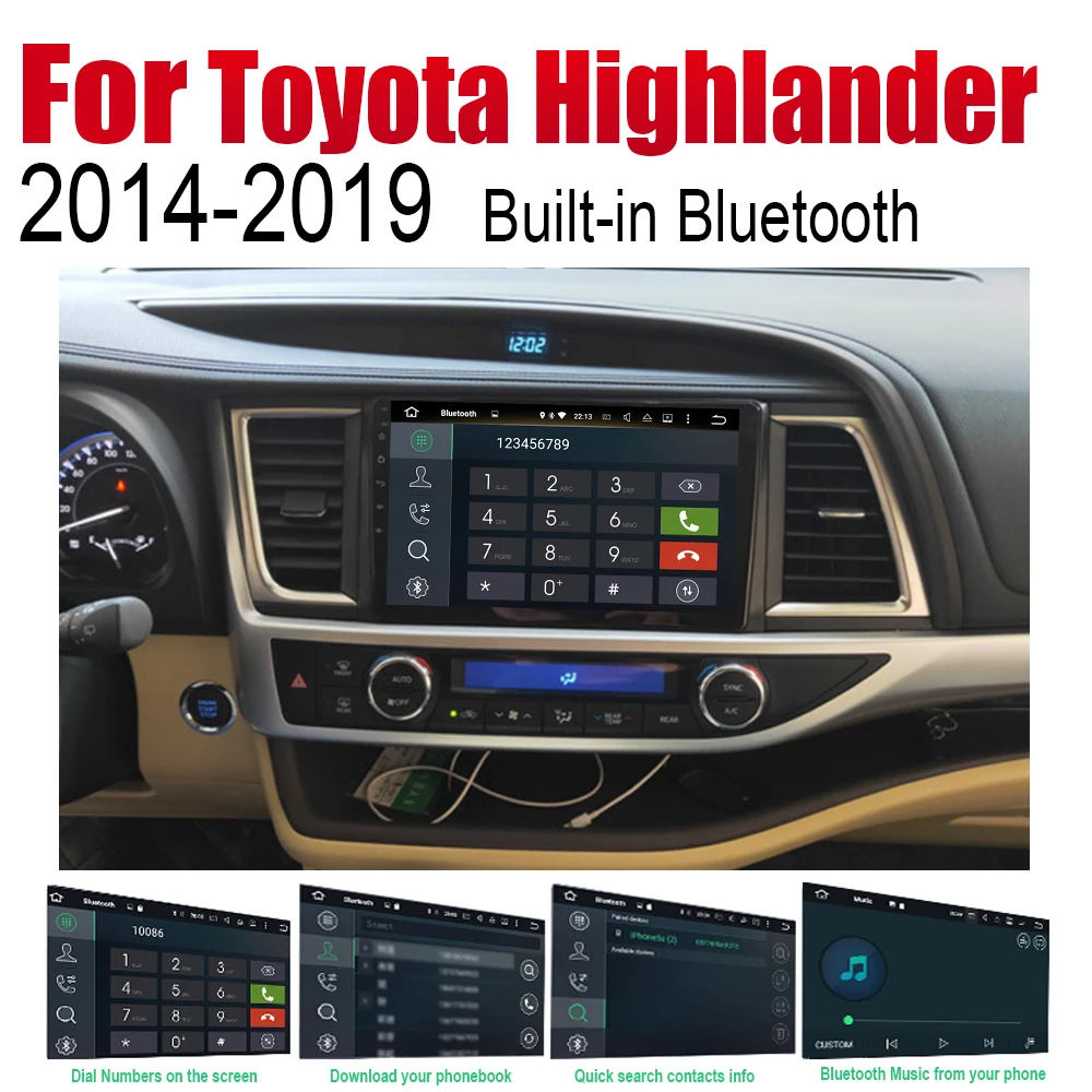 Автомагнитола ZaiXi 2 Din Android Автомобильный плеер для Toyota Highlander XU50 серии~ gps Навигация BT карта мультимедийная система