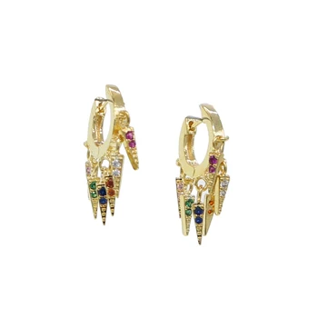 

spike charm 12mm hoop earring gold color fashion women girl 2019 new latest design elegant Chic just arround ear mini hoops