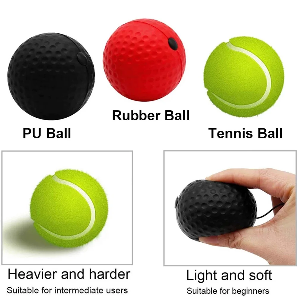Boxing Reflex Speed Punch Ball Head-mounted PU Rubber Tennis Raising Reaction Hand Eye Training Gym Home Fitness Headband Balls head mounted speed ball boxing speed ball boxing reaction ball