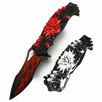

Promithi Outdoor tactical wild wilderness survival hunting knife multifunctional folding knife mini folding knife portable knife