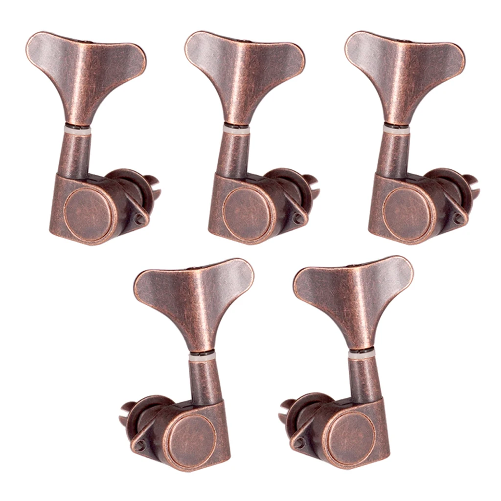Fish Tail Buttons Bass String Tuners Pegs keys Machine Heads 2L3R Red Bronze