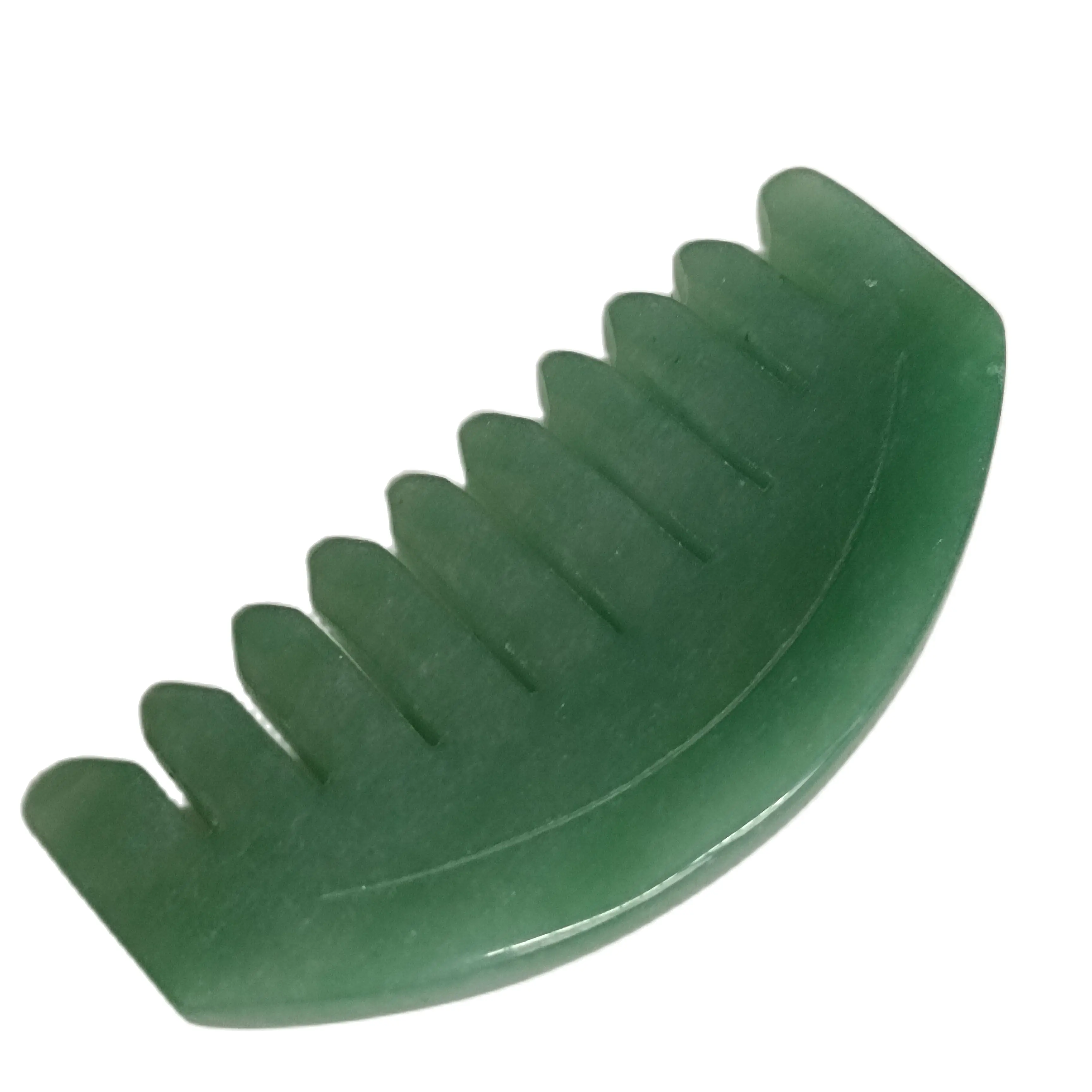 

8cm 1pc Natural Hand Polished Crystals Reiki Combs Healing Quartz green Quartz Massage Combs gifts