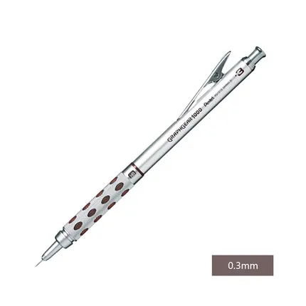 Одна деталь Pentel GraphGear 0,3/0,5/0,7/0,9 мм 1000 Алюминий баррель высокое качество составление механический карандаш - Цвет: 0.3mm  1pcs