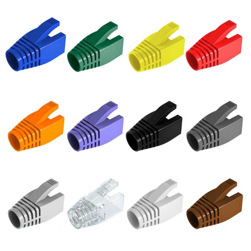 10/20/50Pcs RJ45 Caps Colorful Cat 7 TPU Boots Sheath Protective Sleeve Cat6a Cat7 RJ45 Network Ethernet Cable Connectors Cover