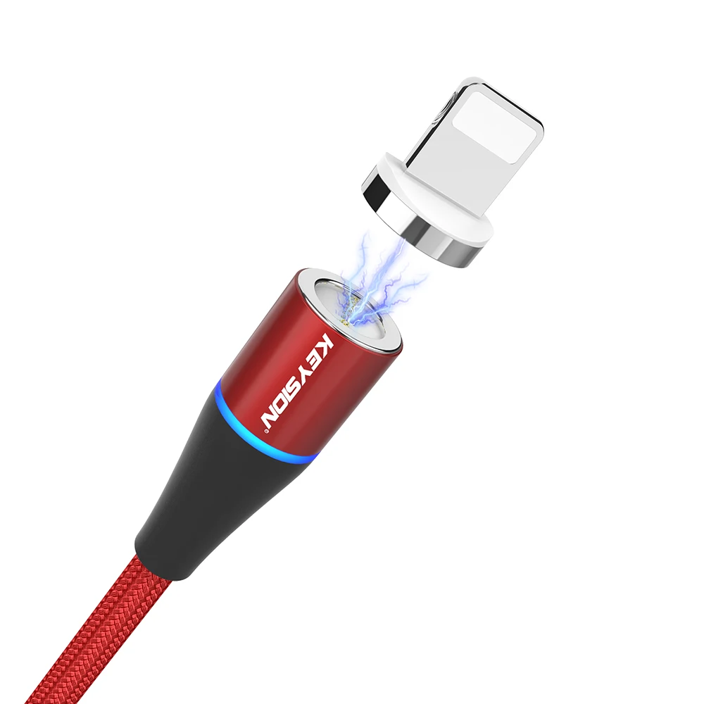 KEYSION USB Type-C Fast Charging Magnetic Cable For Xiaomi Mi 9T 9 se A3 redmi note 7 K20 pro 7A USB C Phone Magnet Charger wire - Цвет: Red 1m