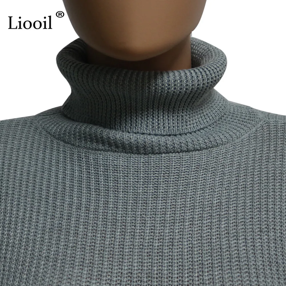 Liooil комплект одежды из двух предметов, сексуальный теплый свитер, платье миди, Женское зимнее платье с длинным рукавом, водолазка, вечерние платья бодикон для ночного клуба