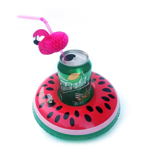 1pc 6 Colors Cartoon Inflatable Floating Drink Cup Holders Kawaii Swimming Pool Accessories Cute And Funny Summer For Cup Mat 5